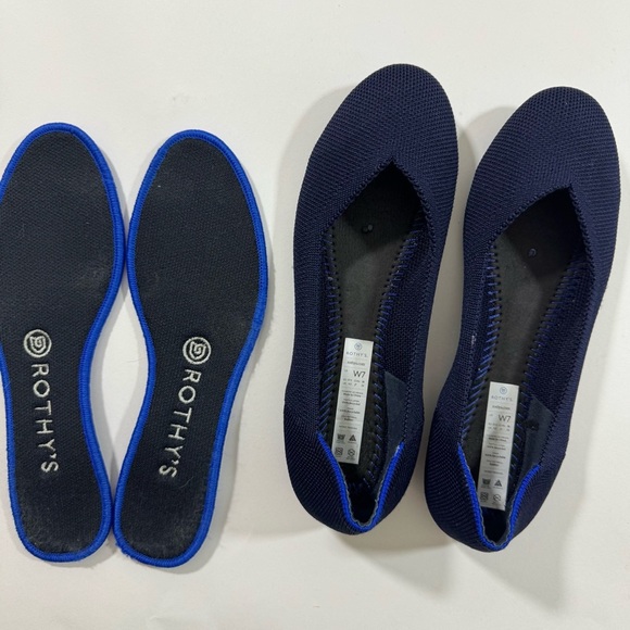 Rothys Knit Washable Ballet Flats Navy Blue Size 7 - Picture 9 of 9